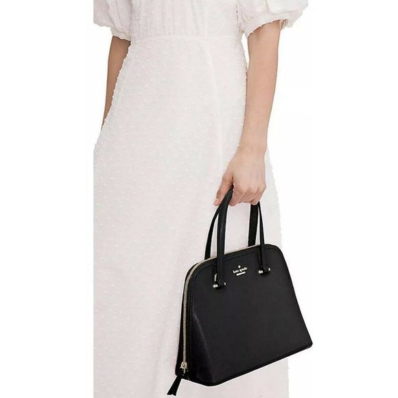 NWT $360 Kate Spade Patterson Drive Medium Dome Satchel Bag Black Leather Gold - Picture 10 of 13